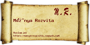 Mánya Rozvita névjegykártya